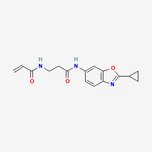 molecular formula C16H17N3O3 B3017557 N-(2-Cyclopropyl-1,3-benzoxazol-6-yl)-3-(prop-2-enoylamino)propanamide CAS No. 2201727-74-2