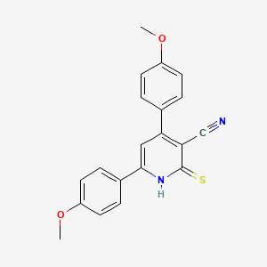 molecular formula C20H16N2O2S B3017558 2-Mercapto-4,6-bis(4-methoxyphenyl)nicotinonitrile CAS No. 128342-39-2
