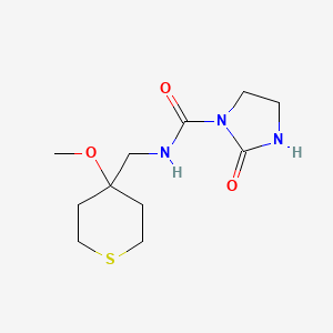 molecular formula C11H19N3O3S B3017563 N-((4-methoxytetrahydro-2H-thiopyran-4-yl)methyl)-2-oxoimidazolidine-1-carboxamide CAS No. 2034235-97-5