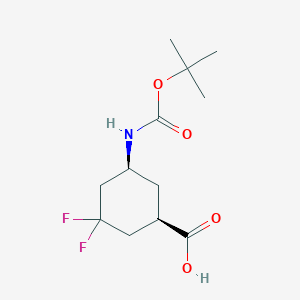 molecular formula C12H19F2NO4 B3017566 (1R,5S)-rel-5-((叔丁氧羰基)氨基)-3,3-二氟环己烷甲酸 CAS No. 1261225-61-9