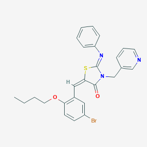 molecular formula C26H24BrN3O2S B301759 5-(5-Bromo-2-butoxybenzylidene)-2-(phenylimino)-3-(3-pyridinylmethyl)-1,3-thiazolidin-4-one 