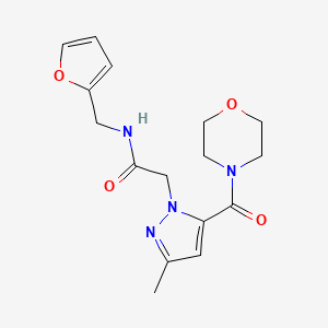 molecular formula C16H20N4O4 B3017596 N-(furan-2-ylmethyl)-2-(3-methyl-5-(morpholine-4-carbonyl)-1H-pyrazol-1-yl)acetamide CAS No. 1172826-04-8