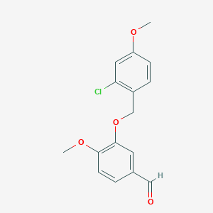 molecular formula C16H15ClO4 B3017597 3-[(2-Chloro-4-methoxyphenyl)methoxy]-4-methoxybenzaldehyde CAS No. 1384582-72-2