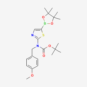 molecular formula C22H31BN2O5S B3017601 2-[N-BOC-N-(p-methoxybenzyl)amino]thiazole-5-boronic acid pinacol ester CAS No. 1895055-06-7