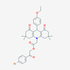 molecular formula C35H38BrNO6 B301761 2-(4-bromophenyl)-2-oxoethyl (9-(4-ethoxyphenyl)-3,3,6,6-tetramethyl-1,8-dioxo-2,3,4,5,6,7,8,9-octahydro-10(1H)-acridinyl)acetate 