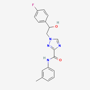 molecular formula C18H17FN4O2 B3017610 1-[2-(4-fluorophenyl)-2-hydroxyethyl]-N-(3-methylphenyl)-1H-1,2,4-triazole-3-carboxamide CAS No. 2109562-35-6