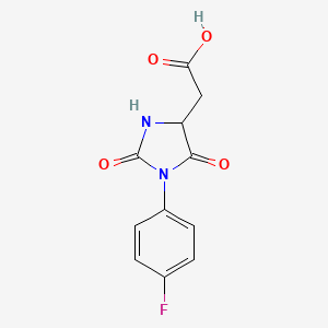 2-[1-(4-Fluorophenyl)-2,5-dioxoimidazolidin-4-yl]acetic acid