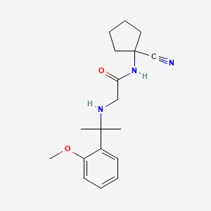 molecular formula C18H25N3O2 B3017614 N-(1-cyanocyclopentyl)-2-{[2-(2-methoxyphenyl)propan-2-yl]amino}acetamide CAS No. 1427655-82-0