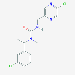 molecular formula C15H16Cl2N4O B3017617 1-[1-(3-Chlorophenyl)ethyl]-3-[(5-chloropyrazin-2-yl)methyl]-1-methylurea CAS No. 2188825-41-2