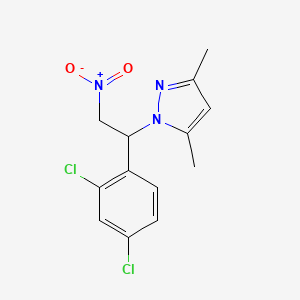 molecular formula C13H13Cl2N3O2 B3017619 1-[1-(2,4-二氯苯基)-2-硝基乙基]-3,5-二甲基吡唑 CAS No. 956454-06-1