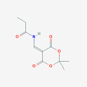 molecular formula C10H13NO5 B3017620 N-[(2,2-二甲基-4,6-二氧代-1,3-二噁烷-5-亚甲基)甲基]丙酰胺 CAS No. 175728-08-2