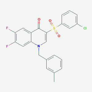 molecular formula C23H16ClF2NO3S B3017632 3-[(3-chlorophenyl)sulfonyl]-6,7-difluoro-1-(3-methylbenzyl)quinolin-4(1H)-one CAS No. 1326942-17-9