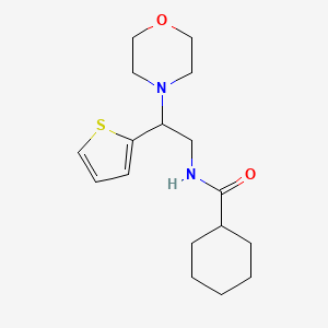 molecular formula C17H26N2O2S B3017640 N-(2-morpholino-2-(thiophen-2-yl)ethyl)cyclohexanecarboxamide CAS No. 899978-98-4