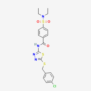 molecular formula C20H21ClN4O3S3 B3017646 N-(5-((4-chlorobenzyl)thio)-1,3,4-thiadiazol-2-yl)-4-(N,N-diethylsulfamoyl)benzamide CAS No. 896024-99-0