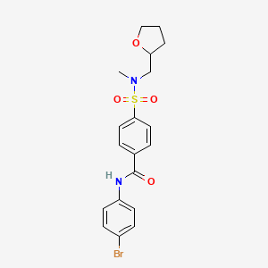 molecular formula C19H21BrN2O4S B3017649 N-(4-溴苯基)-4-(N-甲基-N-((四氢呋喃-2-基)甲基)磺酰基)苯甲酰胺 CAS No. 892837-84-2