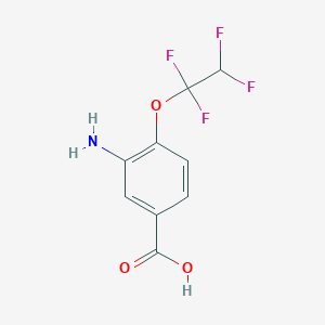 molecular formula C9H7F4NO3 B3017655 3-Amino-4-(1,1,2,2-tetrafluoroethoxy)benzoic acid CAS No. 2567504-70-3