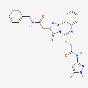 N-benzyl-2-[5-[2-[(5-methyl-1H-pyrazol-3-yl)amino]-2-oxoethyl]sulfanyl-3-oxo-2H-imidazo[1,2-c]quinazolin-2-yl]acetamide