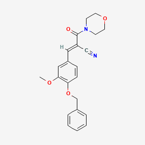 (E)-3-(3-methoxy-4-phenylmethoxyphenyl)-2-(morpholine-4-carbonyl)prop-2-enenitrile