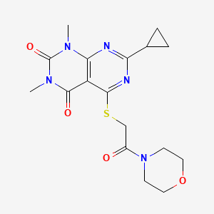 7-cyclopropyl-1,3-dimethyl-5-((2-morpholino-2-oxoethyl)thio)pyrimido[4,5-d]pyrimidine-2,4(1H,3H)-dione