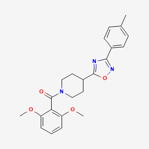 (2,6-Dimethoxyphenyl){4-[3-(4-methylphenyl)-1,2,4-oxadiazol-5-yl]piperidino}methanone