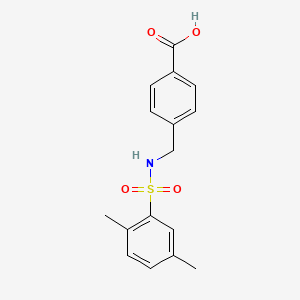 molecular formula C16H17NO4S B3017666 4-(2,5-Dimethylphenylsulfonylaminomethyl)benzoic acid CAS No. 690646-14-1