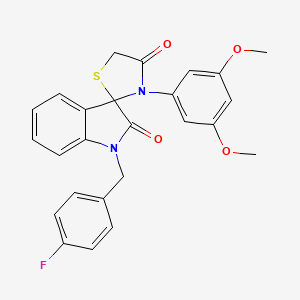 molecular formula C25H21FN2O4S B3017673 3'-(3,5-dimethoxyphenyl)-1-(4-fluorobenzyl)-4'H-spiro[indole-3,2'-[1,3]thiazolidine]-2,4'(1H)-dione CAS No. 894538-74-0