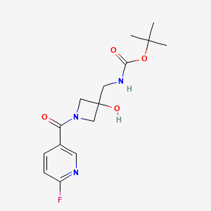 tert-butyl N-{[1-(6-fluoropyridine-3-carbonyl)-3-hydroxyazetidin-3-yl]methyl}carbamate
