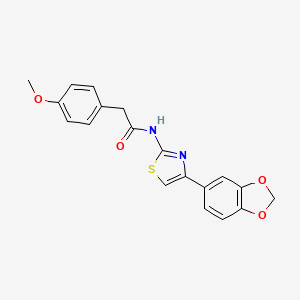 molecular formula C19H16N2O4S B3017677 N-[4-(2H-1,3-benzodioxol-5-yl)-1,3-thiazol-2-yl]-2-(4-methoxyphenyl)acetamide CAS No. 923415-33-2