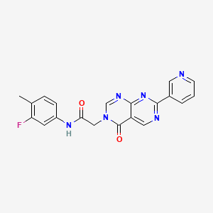 molecular formula C20H15FN6O2 B3017682 N-(3-氟-4-甲基苯基)-2-(4-氧代-7-(吡啶-3-基)嘧啶并[4,5-d]嘧啶-3(4H)-基)乙酰胺 CAS No. 1286718-89-5