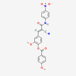 molecular formula C25H19N3O7 B3017685 [4-[(E)-2-氰基-3-(4-硝基苯胺基)-3-氧代-1-烯基]-2-甲氧基苯基] 4-甲氧基苯甲酸酯 CAS No. 522604-08-6