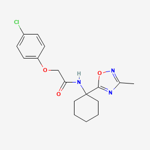 molecular formula C17H20ClN3O3 B3017690 2-(4-氯苯氧基)-N-[1-(3-甲基-1,2,4-恶二唑-5-基)环己基]乙酰胺 CAS No. 1396876-16-6
