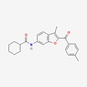 molecular formula C24H25NO3 B3017699 N-[3-methyl-2-(4-methylbenzoyl)-1-benzofuran-6-yl]cyclohexanecarboxamide CAS No. 929504-30-3