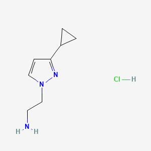 molecular formula C8H14ClN3 B3017705 2-(3-Cyclopropyl-1H-pyrazol-1-yl)ethanamine hydrochloride CAS No. 1197227-04-5