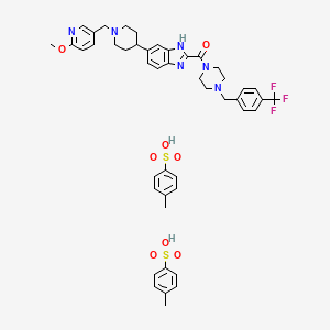 (6-(1-((6-Methoxypyridin-3-yl)methyl)piperidin-4-yl)-1H-benzo[d]imidazol-2-yl)(4-(4-(trifluoromethyl)benzyl)piperazin-1-yl)methanone bis(4-methylbenzenesulfonate)