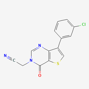 molecular formula C14H8ClN3OS B3017708 [7-(3-chlorophenyl)-4-oxothieno[3,2-d]pyrimidin-3(4H)-yl]acetonitrile CAS No. 1105238-23-0