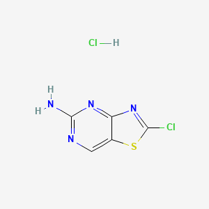 molecular formula C5H4Cl2N4S B3017710 2-Chloro-[1,3]thiazolo[4,5-d]pyrimidin-5-amine;hydrochloride CAS No. 2225144-27-2