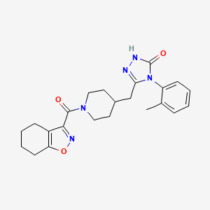 molecular formula C23H27N5O3 B3017717 3-((1-(4,5,6,7-tetrahydrobenzo[d]isoxazole-3-carbonyl)piperidin-4-yl)methyl)-4-(o-tolyl)-1H-1,2,4-triazol-5(4H)-one CAS No. 2034233-31-1