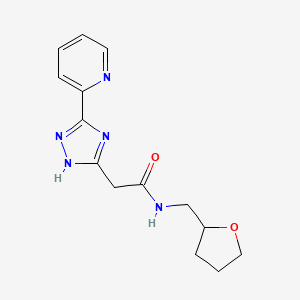 molecular formula C14H17N5O2 B3017719 N-(Oxolan-2-ylmethyl)-2-[5-(pyridin-2-yl)-2H-1,2,4-triazol-3-yl]acetamide CAS No. 1018046-19-9