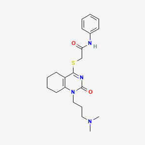 2-((1-(3-(dimethylamino)propyl)-2-oxo-1,2,5,6,7,8-hexahydroquinazolin-4-yl)thio)-N-phenylacetamide