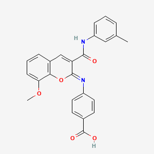 molecular formula C25H20N2O5 B3017727 (Z)-4-((8-甲氧基-3-(间甲苯甲酰胺基)-2H-色烯-2-亚基)氨基)苯甲酸 CAS No. 439589-99-8