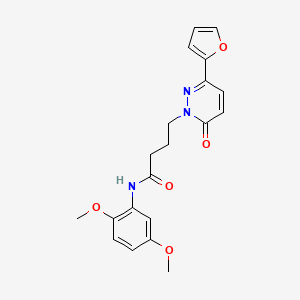 molecular formula C20H21N3O5 B3017737 N-(2,5-二甲氧基苯基)-4-(3-(呋喃-2-基)-6-氧代哒嗪-1(6H)-基)丁酰胺 CAS No. 1021132-64-8