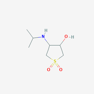 molecular formula C7H15NO3S B3017739 1,1-Dioxo-4-(propan-2-ylamino)thiolan-3-ol CAS No. 325854-13-5