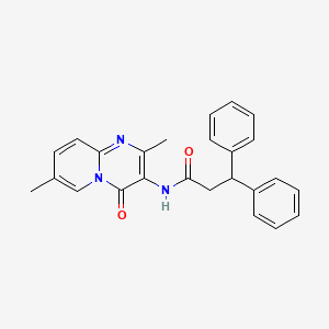 molecular formula C25H23N3O2 B3017745 N-(2,7-dimethyl-4-oxo-4H-pyrido[1,2-a]pyrimidin-3-yl)-3,3-diphenylpropanamide CAS No. 941965-80-6