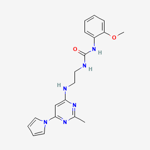 molecular formula C19H22N6O2 B3017753 1-(2-甲氧基苯基)-3-(2-((2-甲基-6-(1H-吡咯-1-基)嘧啶-4-基)氨基)乙基)脲 CAS No. 1396761-56-0