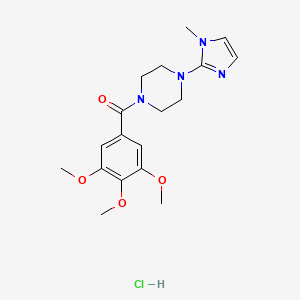 molecular formula C18H25ClN4O4 B3017756 (4-(1-methyl-1H-imidazol-2-yl)piperazin-1-yl)(3,4,5-trimethoxyphenyl)methanone hydrochloride CAS No. 1185066-46-9