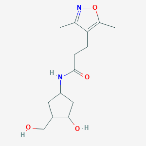 molecular formula C14H22N2O4 B3017762 3-(3,5-dimethylisoxazol-4-yl)-N-(3-hydroxy-4-(hydroxymethyl)cyclopentyl)propanamide CAS No. 1421450-91-0