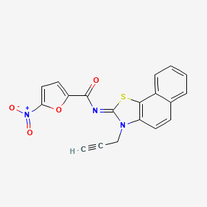 molecular formula C19H11N3O4S B3017765 5-nitro-N-(3-prop-2-ynylbenzo[g][1,3]benzothiazol-2-ylidene)furan-2-carboxamide CAS No. 868377-81-5