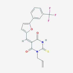 molecular formula C19H13F3N2O3S B301777 1-allyl-2-thioxo-5-({5-[3-(trifluoromethyl)phenyl]-2-furyl}methylene)dihydro-4,6(1H,5H)-pyrimidinedione 