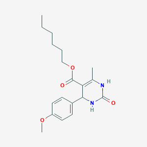 molecular formula C19H26N2O4 B3017770 Hexyl 4-(4-methoxyphenyl)-6-methyl-2-oxo-1,2,3,4-tetrahydropyrimidine-5-carboxylate CAS No. 295344-03-5
