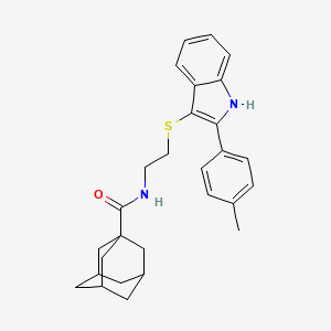 molecular formula C28H32N2OS B3017772 N-[2-[[2-(4-methylphenyl)-1H-indol-3-yl]sulfanyl]ethyl]adamantane-1-carboxamide CAS No. 850917-21-4